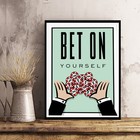 Bet On Vision Of Success Vision Mindset Monopoly Motivation Poster canvas Ed2