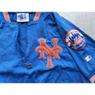 New York Mets 90s Starter Pullover 1 4 Bp Jersey L Blue Orange Mlb Vintage