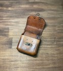 Handmade Genuine Leather Cigarette Case Beige Box Tobacco Lighter Holder