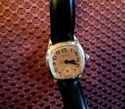 Beautiful Vintage 1927 Salmon Dial Gruen Cushion Case Watch White Gold Filled
