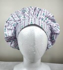 Bouffant Scrub Cap Chemo Hat Chef Handmade Cotton 23 5    To 33 5    Purple Floral