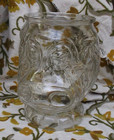 Vintage Glass Hippo Head Container Large Home Decor Clear Candy Key Holder