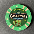 Castaways Las Vegas Nevada  25 Casino Chip 2000 Obsolete Gambling Poker Tables