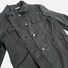 Tensione In Made In Italy Faded Black Cotton Utility Blazer Jacket - Size L