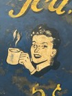 Vintage Metal Tea Tray - 21 Inch Diameter - Blue