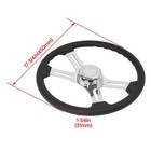For 1986-2025 Freightliner Kenworth Peterbilt 18   Steering Wheel Black 4 Spoke