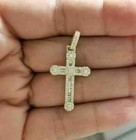 2 00ct Round Cut Vvs1 d Diamond Cross Pendant 14k Yellow Gold Finish Free Chain