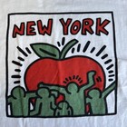 New York Keith Haring T-shirt Art Tee Kids 11-12 Nyc Apple Boys Girls White