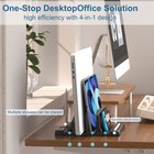 Ahonnpely Vertical Laptop Stand Holder - Adjustable Abs Plastic Black 