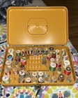 Vintage Wilson Wil-hold Sewing Box Filled With Notions Needles  Thread  Buttons