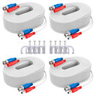 Annke 4x 100ft White Video Power Cable Bnc Rca Wire For Security Camera System