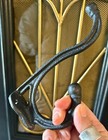 Vintage Wall Mounted Cast Iron Metal Coat Hanger Double Hook - Barn Tack Salvage