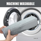 3pc Gray Memory Foam Bath Mat Set U-shaped Toilet Rug Non-slip Washable