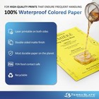 Terraslate Waterproof Paper Rip-proof Colored Paper Yellow 25 Sheets 10 Mil