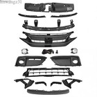 15pc Front Upper Lower Grill Mesh Fog Lamp Bumper Brackets For Civic 2019-2021