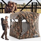 270   See Through Ground Blind Pop-up Deer Hunting Blind For 2-3 Person With Bag