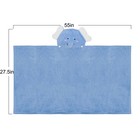 Blue Elephant Baby Bath Towel Hooded Soft Absorbent Toddler Bathrobe Blanket