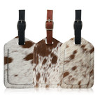 Genuine Cow Leather Luggage Tag  pack Of 3  For Baggage Id Tags Travel Label