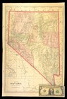 Ca1901 Vintage Nevada Map Large Old Original Antique Carson City Elko Nv