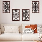 4 Pieces Thicken Rustic Wall Decor Modern Farmhouse Wooden Hollow Carved Design
