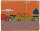 Simpsons Production Animation Cel Setup And Background Whole Family Fox 1990