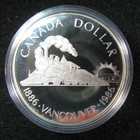 1986 Canada - Silver Proof  Vancouver Train Engine   371  Dollar - W   Box   Coa