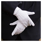 White Formal Gloves Stretch Nylon Open Cuff  Men s Size