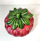 Vtg Large Strawberry Cookie Jar Cemar California Pottery Red Euc Kitsch Cottage