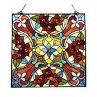 Stained Glass Tiffany Style Victorian Design Hanging Window Panel Suncatcher