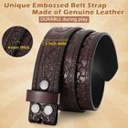 Kids Western Belt Boys Girls Toddler Genuine Leather Cowgirl Cowboy Silver