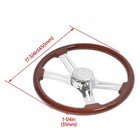 4 Spoke 3 Hole Steering Wheel 18  Wood For Freightliner Kenworth Semi-truck