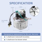 Bathroom Vent Fan Motor   Blower Wheel Kit For Nutone Broan C82230 S82229000