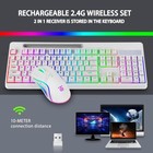 Rgb Wireless Rechargeable Gaming Keyboard Mouse Combo W  Tablet phone Holder