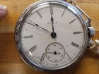 Vintage 1905 Elgin Pocket Watch 7 Jewels White Gold Case 18s Runs Keeps Time