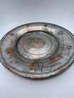 Ottoman Turkish Copper Tinned Serving Plate Hand Hammered And Rim Designed