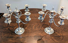 Antique Barker Ellis 5 Arm Candelabra Pair English Silverplate Convertible