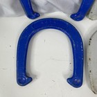 Royal St Pierre Steel Horseshoe Set Game 4 Shoes White  gray  And Blue Official