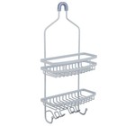 2 Tier Shower Caddy W  Suction Cups   Hooks Bathroom Storage Organizer New