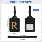 Leather Letter Luggage Tags With Privacy Name Card  Black r    2pcs