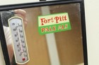 Original Fort Pitt Beer Mirror Sign Thermometer