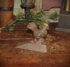 Prim Cast Iron Country Farmhouse Rooster Chicken Door Stop Vtg Style Decor