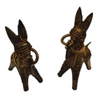 Vtg Brass Etruscan Horse Donkey Alpaca Figures Mid Century