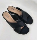 Clarks Collection Ultimate Comfort Slide Slip On Shoes Black Leather Size 9 5 