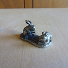 Vtg Wapw Miniature Rabbits Bunnies Pewter Figurine Bunny Rabbit Figure