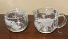 Vintage Nestles 1970s Nescaf   World Globe Cream Sugar Set   Lid Etched Map
