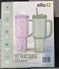 New  Ello 2 Pack Tumbler Set 30oz Each With Retractable Straws  Leak Proof