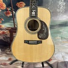 Deluxe Edition Acoustic Guitar Abalone Inlay Solid Spruce Ebony Fretboard In Us