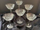 Vintage Champagne Coupe Cocktail Glasses Etched Floral Wreath Set Of 6