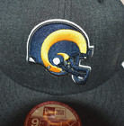 New Era 9fifty Mens Nfl Los Angeles Rams Heather Black Snapback Hat Cap New