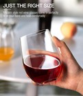 Stemless Wine Glasses Set Of 4  18oz Crystal Red White Wine Glasses For Daily   